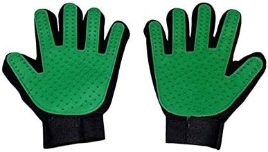  YangYan Cat Grooming Gloves Dog Hair Remover Gentle Deshedding Brush Comb Tool Pet Massage Mitt With Enhanced Long/Short Fur (Color : Red Pair, Size : One Size)