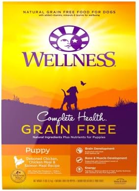  Wellness Complete Health Natural Grain Free Dry Puppy Food, Chicken & Salmon, 24-Pound Bag