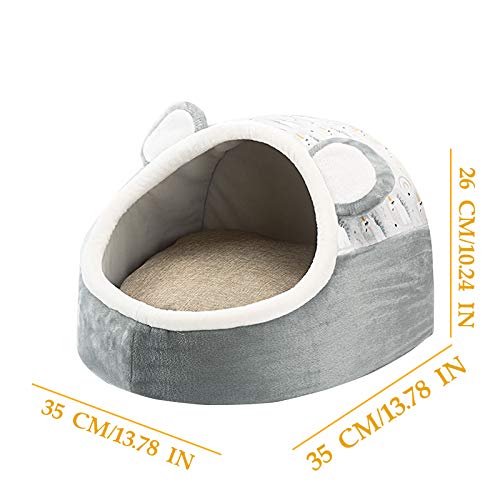  Wakeu Plush Pet Bed Cave For Cat/Small Dog,Comfortable Plush Kennel Triangle Kittens Cave Tent House