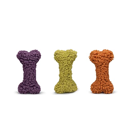  HuggleHounds Fleece Dog Toys For Aggressive Chewers & Large Dogs - Squeaky Plush Dog Toy - Soft Yet Durable Stuffed Pet Toy - Puppy Toys For All Breeds | Hugglefleece Best Chew Toy, Large Bone 3-Pack