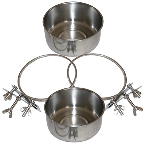  Mipcase 6 Pcs Feeder Metal Bird Feeder In House Bird Feeder Metal Dog Bowl Bird Cage Mount Bowl Water Bowl For Parakeet Bird Food Container Bird Feeder For Cage Feeding Basin For Bird Pet