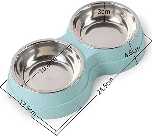 AYENCI Cat Automatic Water, Water Feeder For Dogs And Cats, Stainless Steel Double Bowl For Pet Feed, Small Dog Accessory (Color : A)