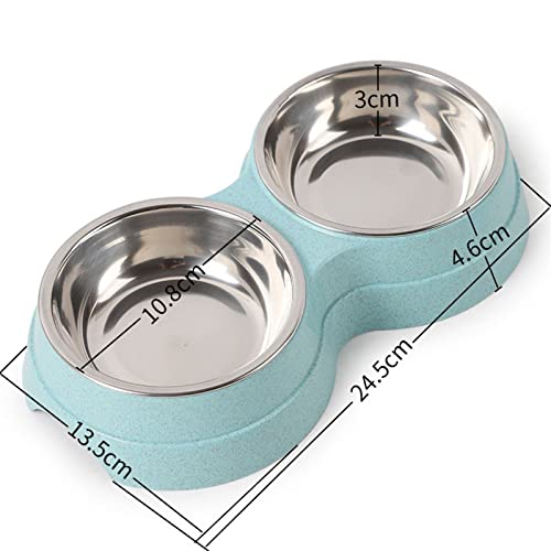  AYENCI Cat Automatic Water, Water Feeder For Dogs And Cats, Stainless Steel Double Bowl For Pet Feed, Small Dog Accessory (Color : A)
