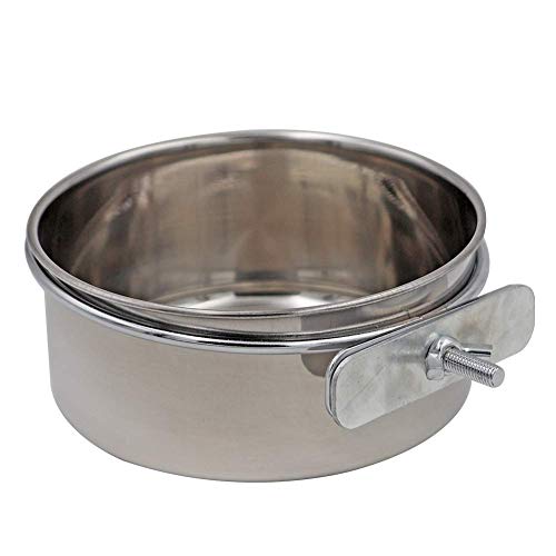  2 Packs, Pet Food Water Bowl With Clamp Holder Stainless Steel Coop Cup Hanging Feeder For Dog Bird Parrot Cat Rabbit, S&M
