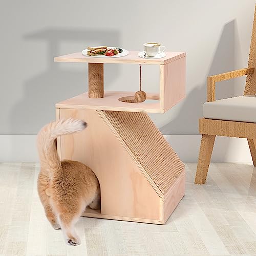  Cat Beds For Indoor Cats - Large Cat Cave For Pet,Cat House With Dangling Ball,Cat Scratching Pad And Post,Furniture Style,Hidden Kitty Cabinet,Cat Enclosure For Cats