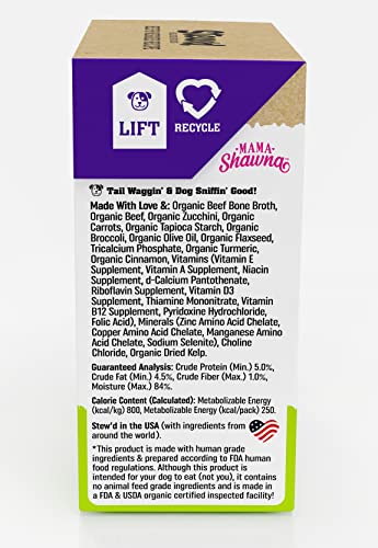  Mama Shawna Organic Stew'd Dog Beef & Veggies Recipe 11 Oz. (6 Pack)