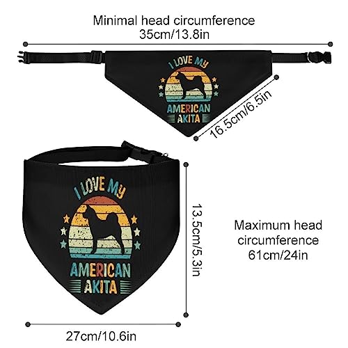 GENERIC American-Akita Pattern Pet Bandana Collar - Scarf Collar - Art Dog Bandana Minimal Head Cicumference