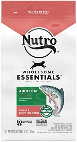  NUTRO WHOLESOME ESSENTIALS Adult Natural Dry Cat Food Salmon & Brown Rice Recipe, 14 Lb. Bag