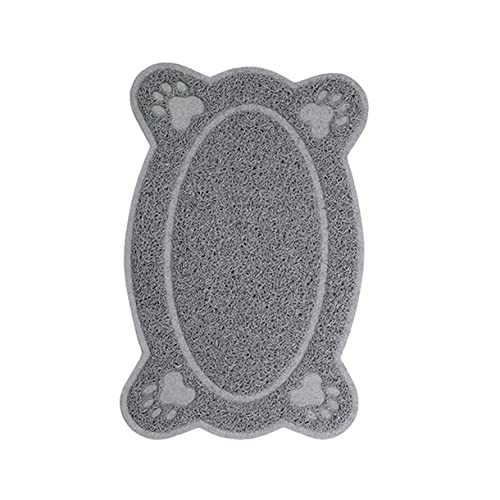 Silicone Desk Mat Non Skid Rug Cat Litter Rug 2pcs Cat Face Shaped Mat Silicone Table Mats Cat Matts For Litter Dog Feeding Tablemat Carpet Trash Can Pet Mat Pet Supplies Grey Cute