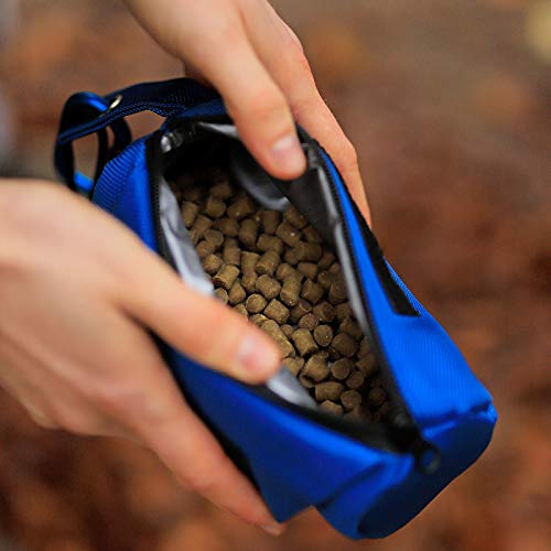 Dibea Dog Food Bag Dog Training Pouch Portable Dog Treat Bag Snack Bag Dogs Blue