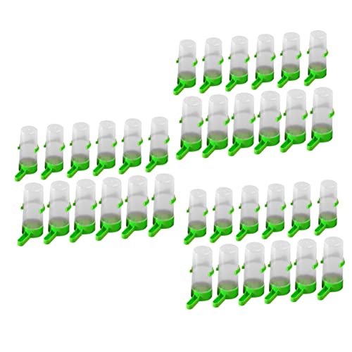  EVANEM 60 Pcs Feeding Feeder Quail Feeder Parrot Automatic Feeder Portable Feeder Cup Bird Food Bowl For Birds Plastic (Color : Assorted Color, Size : 9X4X3cm)