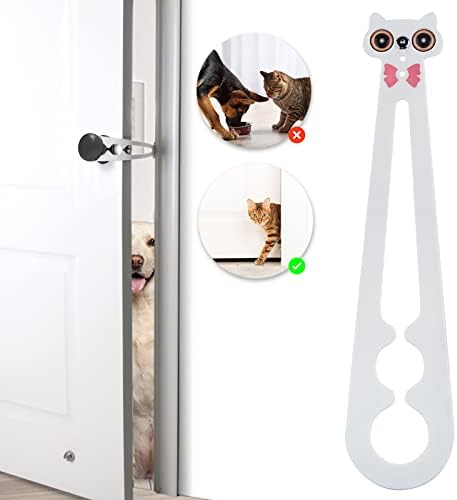  Cat Door Stopper - Ellasdan Cat Door Holder Dog Door Keeps Dogs & Kids Out Of Litter & Food, Cat Door Interior Door, Flexible Cat Door Latch (2 Packs）