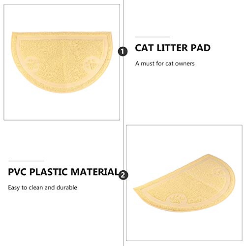  EVANEM Washable Rug Washable Rug Washable Runner Rug Of 2 Cat Litter Tray Cat Litter Cushion Pet Supplies Cat Pad Mat, Pratical Semicircular Half Circle Rug Plastic Bins Plastic Bins