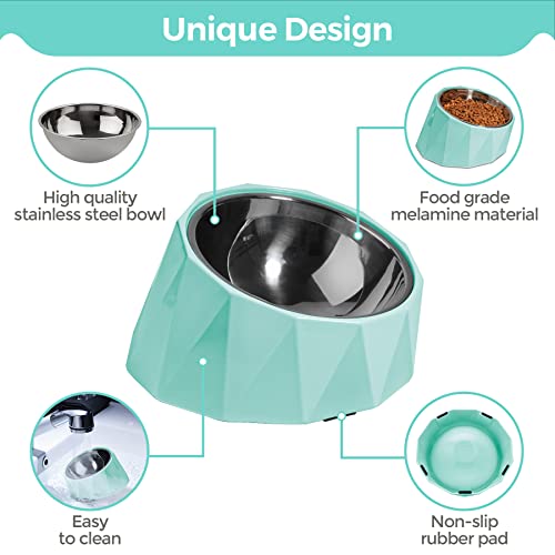  MSBC Elevated Dog Bowl For Medium Dogs, Tilted Dog Bowl Raised Dog Bowl With Detachable Melamine Stand For Medium Dogs, Non-Skid, Easier To Reach Food