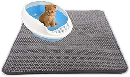  YangYan Waterproof Pet Cat Litter Mat Double Layer Litter Cat Pads Trapping Pet Litter Box Mat Cat Products Bed For Cats House Clean (Color : Pink, Size : 40X50cm)