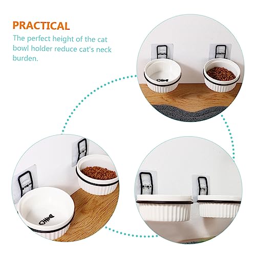  POPETPOP 3pcs Bowl Holder Bird Accessories Wall Mounted Planters Wall Mounted Clothing Rack Wall Mounted Planter Ring Wall Mounted Hooks Flower Pot Ring Bracket Cat Feeding Shelf Pet Supply