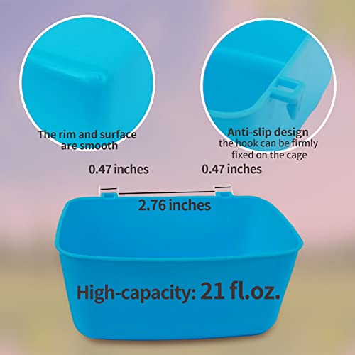  AMZSYLV 6 Pack Feeder Waterer Chicken 21 Oz Food Water Cage Cups Puppy Cat Rabbit Hanging Feeding Dish Coop Bowl Watering Container Treats Drinker For Pigeon Bird Bath Basin Hamster Bed
