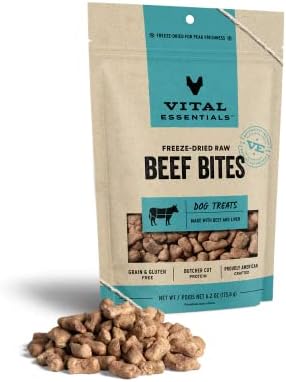  Vital Essentials Freeze Dried Dog Treats, Raw Chicken Hearts Treats For Dogs 3.75 Oz