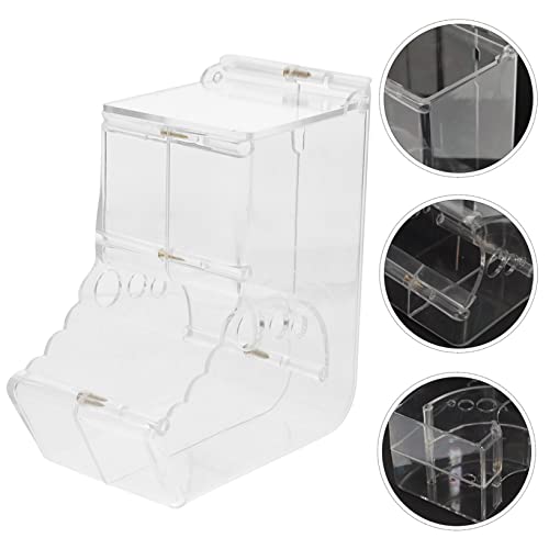  3pcs Hamster Feeder Hamster Cage Accessories Home Water Dispenser Auto Feeder Acrylic Transparent Reusable Rabbit Feeder Cat Feeder Small Pets Food Container Guinea Pig Food Bowl