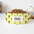 GENERIC Personalized Pet Bowl, Sunflowers Pattern Pet Bowl, Ceramic Food Bowl For Dog, Cat Drinking Bowl (Available 2 Sizes)
