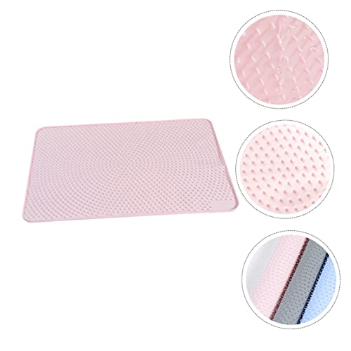  POPETPOP 1pc Foldable Cat Litter Mat 2 Tier Tray Cat Feeding Mat Small Litter Mat Litter Box Mat Cat Litter Mat Cat Litter Pad Cat Mat The Dog Pvc Pink Non-slip Mat Cat Litter Mat