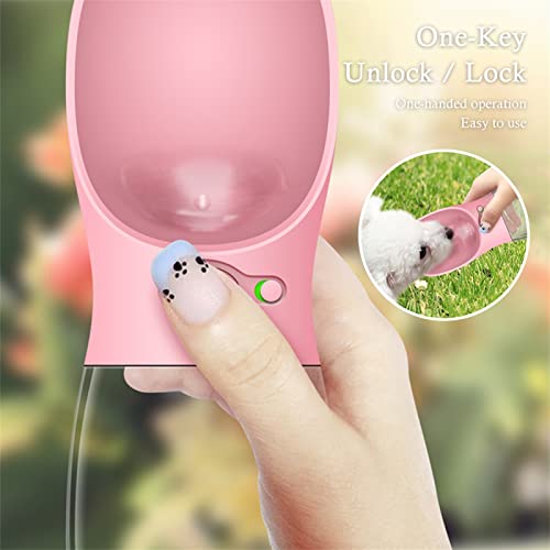  AACARB Cat Water Dispenser, 350/550ML Portable Pet Dog Water Bottle Dog Feeders Small Medium Leakproof Kettle For Outdoor Dogs Cats Bowls And Drinkers (Color : White, Size : 350ml)