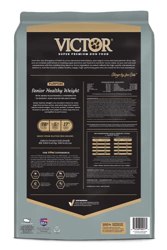  Victor Super Premium Dog Food – Purpose - Senior Healthy Weight – Gluten Free Weight Management Dry Dog Food For Senior Dogs With Glucosamine And Chondroitin, For Hip And Joint Health, 40lbs