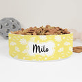 GENERIC Yellow Daisy Pet Bowl Custom Pet Name, Daisy Bowl Ceramic For Dogs, Cats Drinking Bowl, Available In Two Sizes