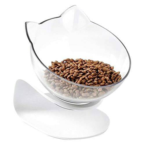  Balacoo Tilted Cat Feeder Puppy Feeder Water 15° Tilted Cat Food Bowl Tilting Neck Cat Food Water Bowls Raised Pet Feeder Bowl For Cats And Dogs (White) Water Bowl Water Dispenser