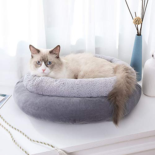  SONGBIRDTH Cat Round Litter Pad Small Dog Winter Sleeping Mat Anti-Slip Cattery Pet Supply,Breathable Cotton Blend,Removable Easy To Clean Orange S