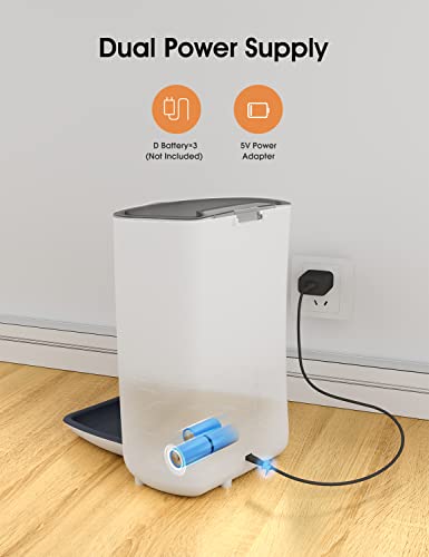  WOPET Automatic Dog Feeder, 7L Pet Food Dispenser For Cats And Dogs, Automatic Cat Feeders With Protion Control, Voice Recorder&Programmable Timer For Up To 5 Meals Per Day