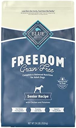  Blue Buffalo Freedom Grain Free Natural Senior Dry Dog Food, Chicken 24-lb