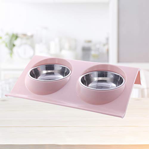  Balacoo Stainless Steel Container Stainless Steel High Base Bowl Cat Bowl Dog Water Bowl No-Spill Pet Water Bowl Slow Water Feeder Dispenser Feeder Bowl For Pets Ceramic Cat Bowl