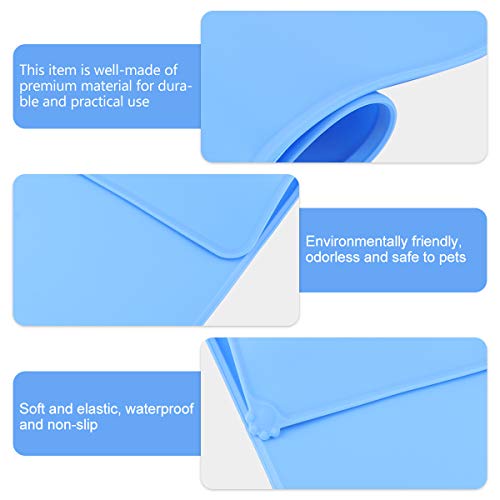  TEHAUX Cat Litter Box- 1Pc Food Feeding Mat Silicone Anti- Spill Placemat Anti- Slip Pad Car Mat For Pet