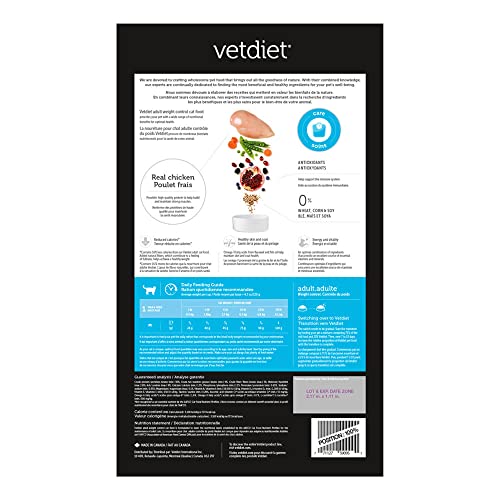  Vetdiet Cat Food Weight Control For Adult Cats, Chicken And Rice Formula, 3.5 Lb