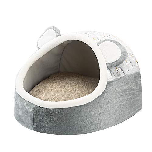 Wakeu Plush Pet Bed Cave For Cat/Small Dog,Comfortable Plush Kennel Triangle Kittens Cave Tent House