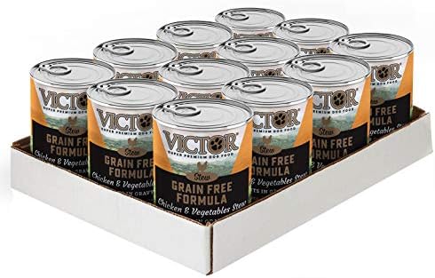  Victor Super Premium Dog Food – Grain Free Stew – Chicken And Vegetables Stew Cuts In Gravy – Canned Wet Adult Dog And Puppy Food - All Breed Sizes, 12 X 13.2 Oz Cans
