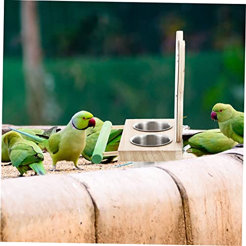  EVANEM 2 Pcs Food Cup Parakeet Perch Squirrel Feeders Comida Para Periquitos Bird Feeder With Mirror Bird Feeding Dish Cups Bird Hanging Water Feeder Bird Grinding Perch Parrot Feeder Pet (Color : As