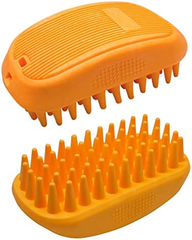  Kuntrona Pet Dog Cat Bath Brush Comb Comfortable Glove Hair Fur Grooming Cleaning Massage Dogs Cats Brush Pet Supplies Orange M