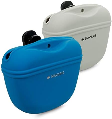  Navaris Silicone Dog Treat Pouch - Training Pet Puppy Bag Pocket Snack Treat Food Holder With Clip For Belt For Dog Walks - Set Of 2