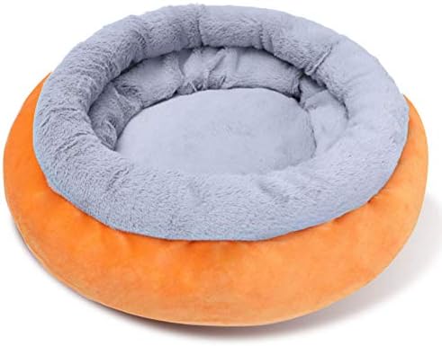  SONGBIRDTH Cat Round Litter Pad Small Dog Winter Sleeping Mat Anti-Slip Cattery Pet Supply,Breathable Cotton Blend,Removable Easy To Clean Orange S