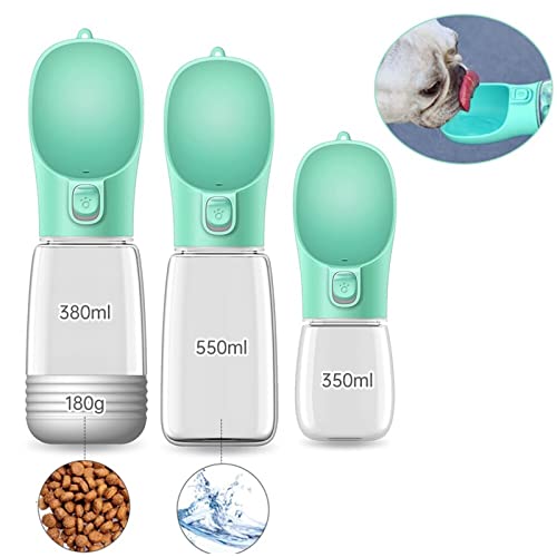  AACARB Cat Water Dispenser, Dog Portable Water Bottle Food And Water Container For Dogs Pet Feeder Bowl Outdoor Travel Drinking Bowls Water Dispenser (Color : Green, Size : 350ml)