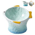  Raised Tilted Ceramic Cat Bowl - Cute Elevated Slanted Shallow Angled Cat Dish - Personalized Pet Feeder For Food Feeding - Ergonomic Anti Vomiting Whisker Fatigue - Size For Cat And Small Dog