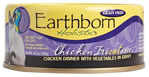  Earthborn Holistic Chicken Fricatssee Grain-Free Moist Cat Food Purple 24 Count (Pack Of 1)