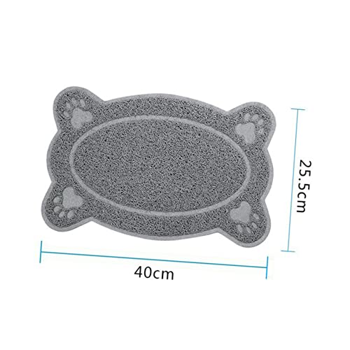  Silicone Table Mats 2pcs Non Skid Rug Cat Litter Rug Dog Cat Bowl Mat Cat Placemat Dog Indoor Mat Dog Feeding Tablemat Pet Dog Carpet Food Trash Can Grey Cat Mat