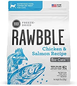  BIXBI Rawbble Freeze Dried Cat Food, Beef Recipe, 10 Oz - 97% Meat And Organs, No Fillers - Pantry-Friendly Raw Cat Food For Meal, Treat Or Food Topper - USA Made In Small Batches