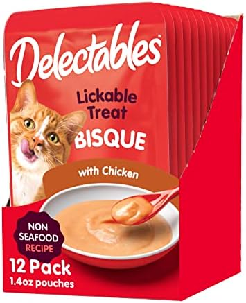  Delectables Bisque Non-Seafood Lickable Wet Cat Treats, Variety Pack, 12 Count (Pack Of 1)