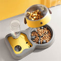  AYENCI Cat Automatic Water, 3 In 1 Dog Food Bowl Automatic Dog Water Dispenser Slow Pet Feeder With 500ml Water Bottles Cat Puppy Bowl Dog Accessories (Color : Yellow)