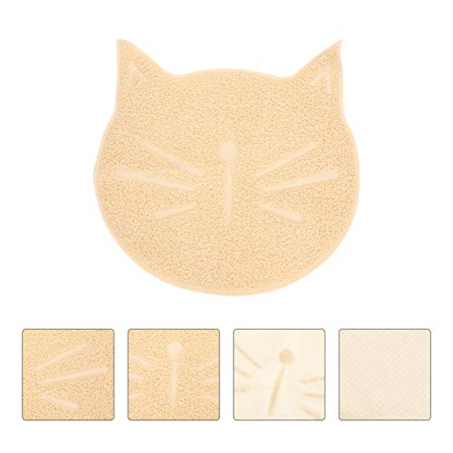  Plastic Bins Plastic Bins Portable Litter Box 2 PCS Cat Litter Mat- Cat Face Shaped Mat Cat Mat Pet Cat Face Shaped Pellet Cat Litter Kitten Litter Box Kitten Litter Box