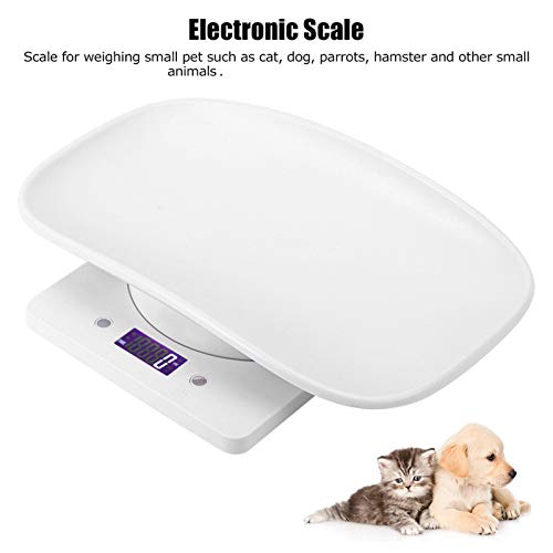  MOUMOUTEN 1G~10 Kg Digital Electronic Scale, ABS White Black Light Display Electronic Weight Scale Digital Scale For Puppy Cat Rabbit Tortoise Piglet Animals